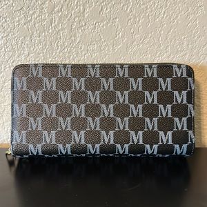 “M” Logo Wallet with Double Zipper, Brand New